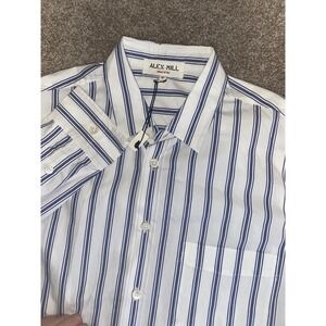 Alex Mill Button Down Shirt Wash & Go Mens Medium Striped Blue/Whire Cotton Prep